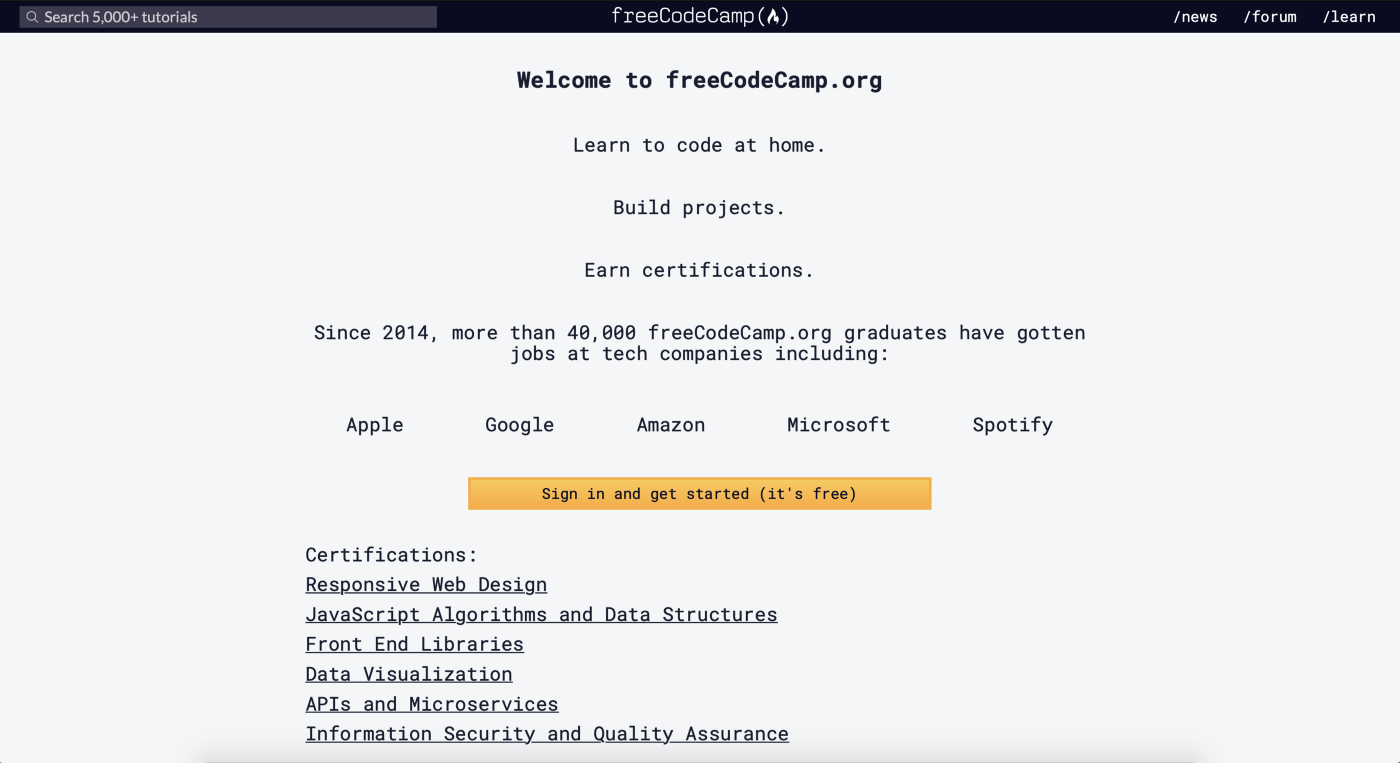 FreeCodeCamp Website